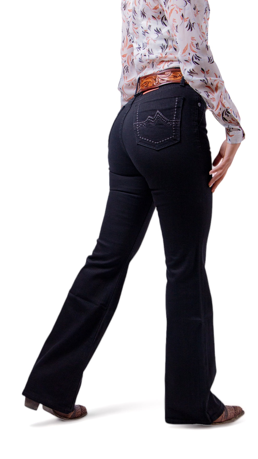 DA ICY DENVER DM030 JEANS DE TIRO ALTO CON CORTE DE BOTA NEGRO