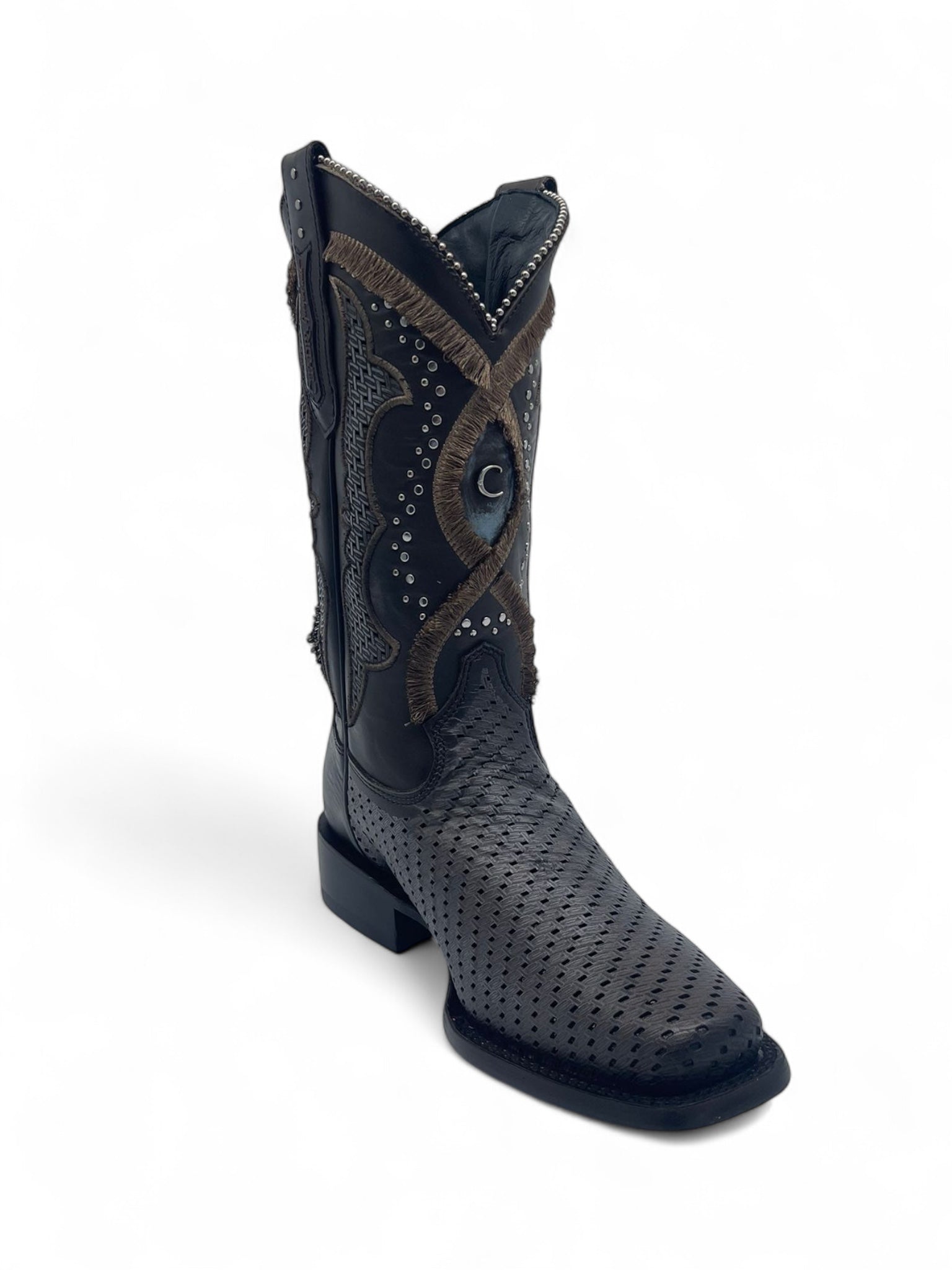 DA BOTA CUADRA BROWN LASER & STUDS SQUARE TOE CU997