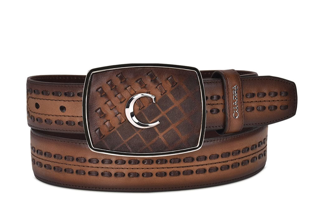 CA CINTO CUADRA CAFÉ TEJIDO BC243