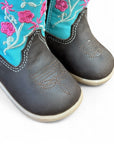 BOTAS DE BEBÉ KS BOTAS DE FRASCO FLORES ROSA