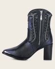 DA BOTA CUADRA BORDADO NEGRO CU870