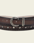 CINTO DA CINTO CUADRA CHOCOLATE LÁSER STUD BC396