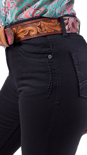 DA ICY DENVER DM027 HIGH RISE STRAIGHT JEANS BLACK