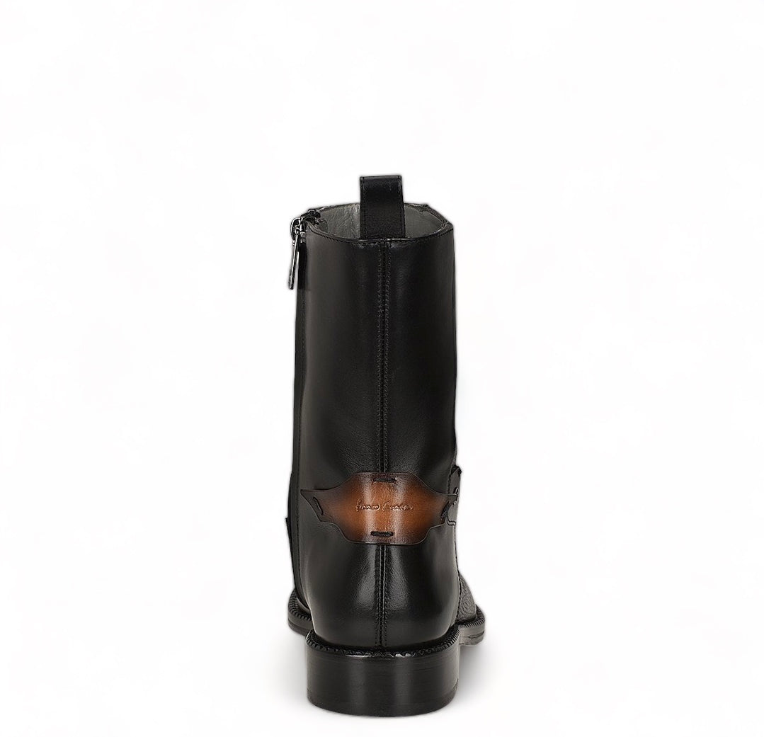 CA BOTA CUADRA VENADO GENUINA NEGRO FC659