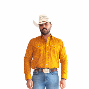 CA CAMISA DENVER CHH174 ORANGE ESTAMPADO