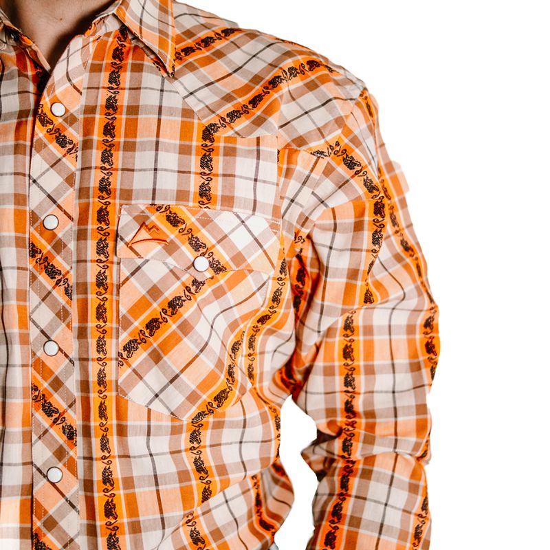 CA CAMISA DENVER CHH190 FRANJAS NARANJA