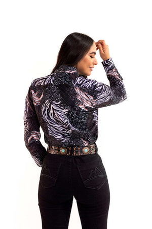 DA CAMISA DENVER CM108 ANIMAL PRINT NEGRO