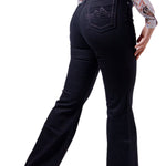 DA ICY DENVER DM030 HIGH RISE BOOT CUT JEANS BLACK