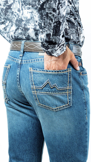 CA DENVER JH005 COWBOY CUT JEANS BLUE