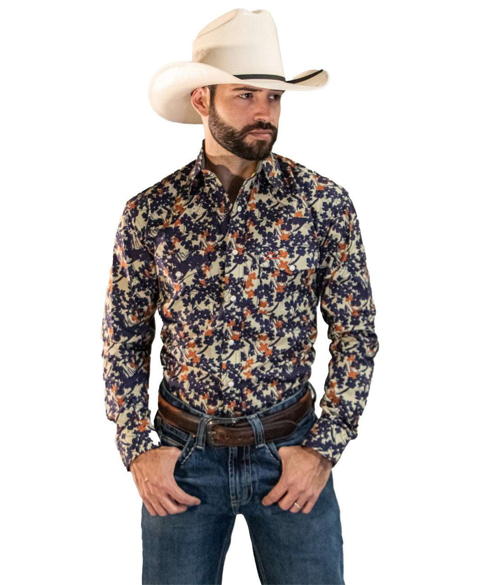 CA CAMISA DENVER CHH159 EST FLORES MARINO