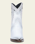 BOTA CUADRA BLANCA BORDADO Y TACHUELAS CU957